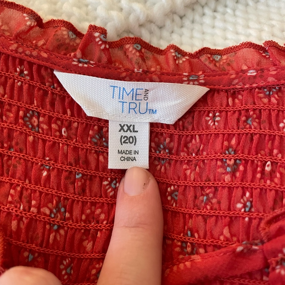 Red Boho Top - Picture 4 of 5